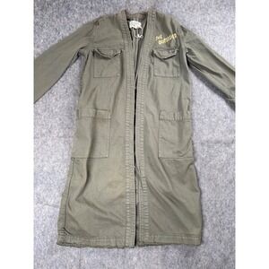 Sandrine Rose Duster Coat Womens S Green Cotton Utility The Outsider Long Jacket